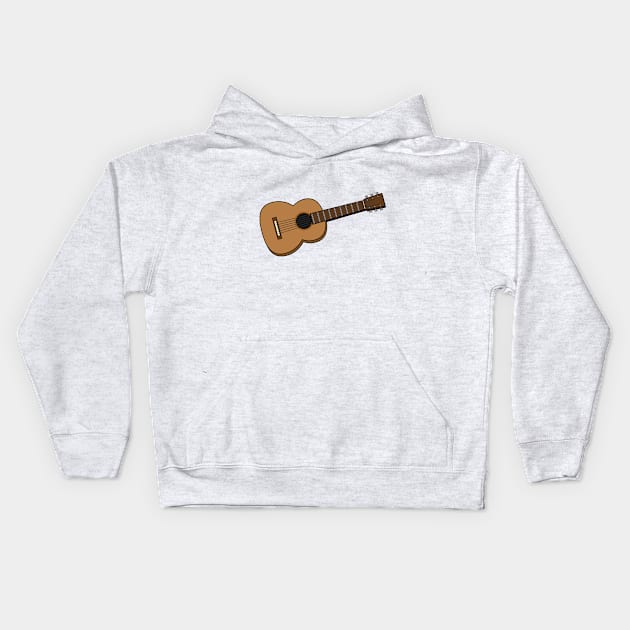 Guitar Cartoon Kids Hoodie by BirdAtWork